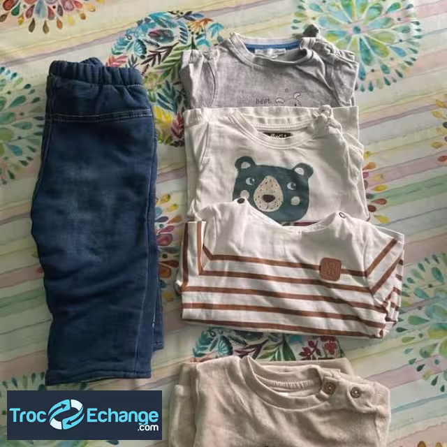 lot 4 haut  et 1 pantalon 6mois